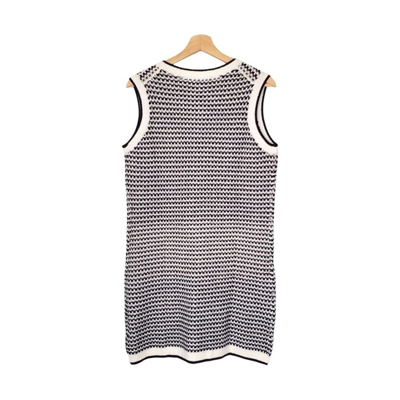 🆕 TUCKERNUCK Pomander Place Bardot Navy Stripe Knit Sleeveless Mini Dress - Picture 3 of 3